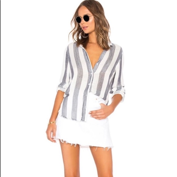 Bella Dahl Tops - Bella Dahl Frayed Hem Striped Top Medium